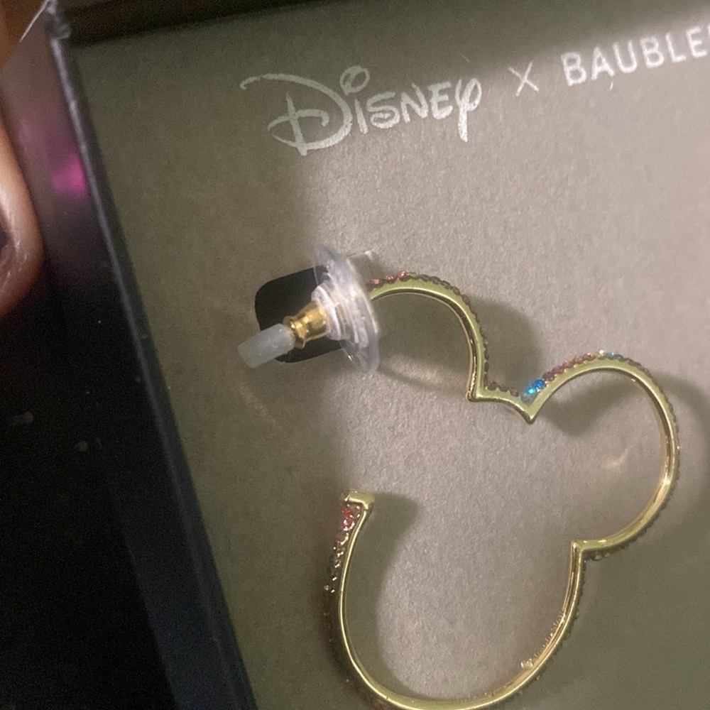 Disney X BaubleBar Mickey outline with colored rhinestones - Picture 2 of 6